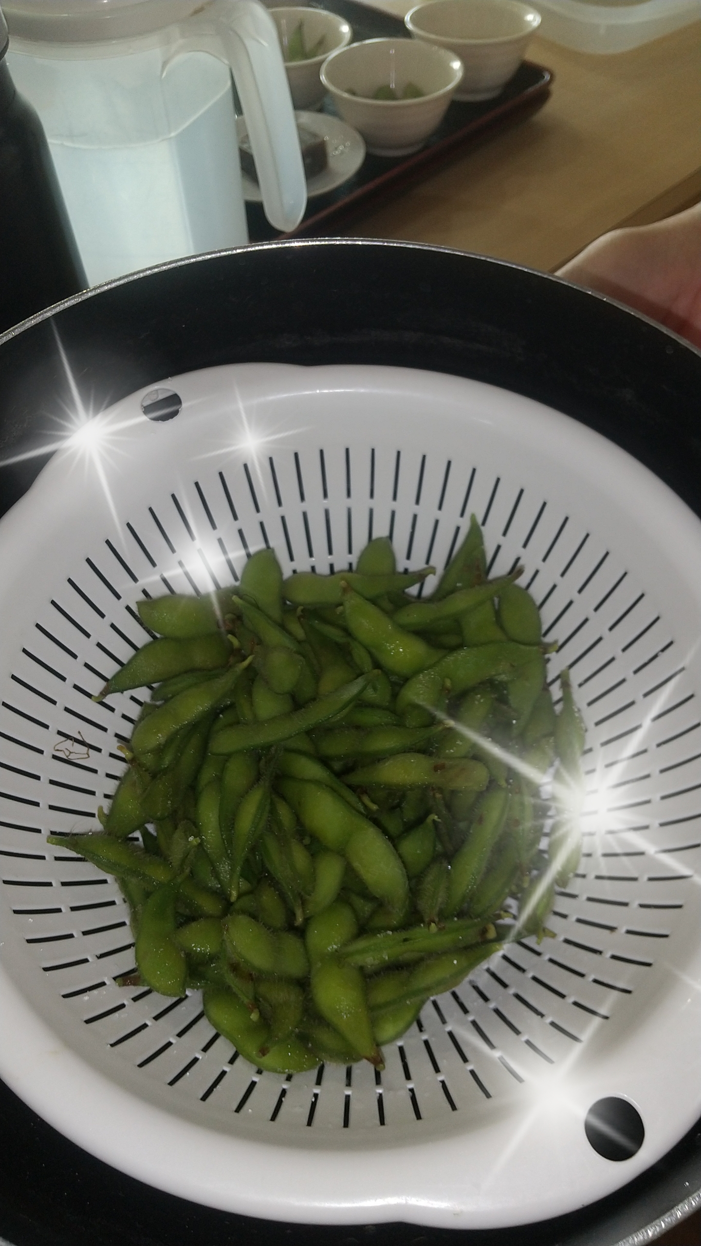 収穫した枝豆✨